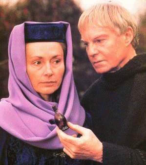 Brother Cadfael confronts the Lady Blount